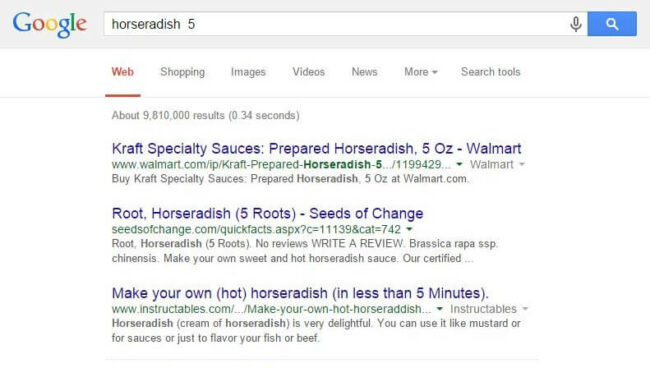 horseradish sample using number 5 after horseradish sample using number 5 after