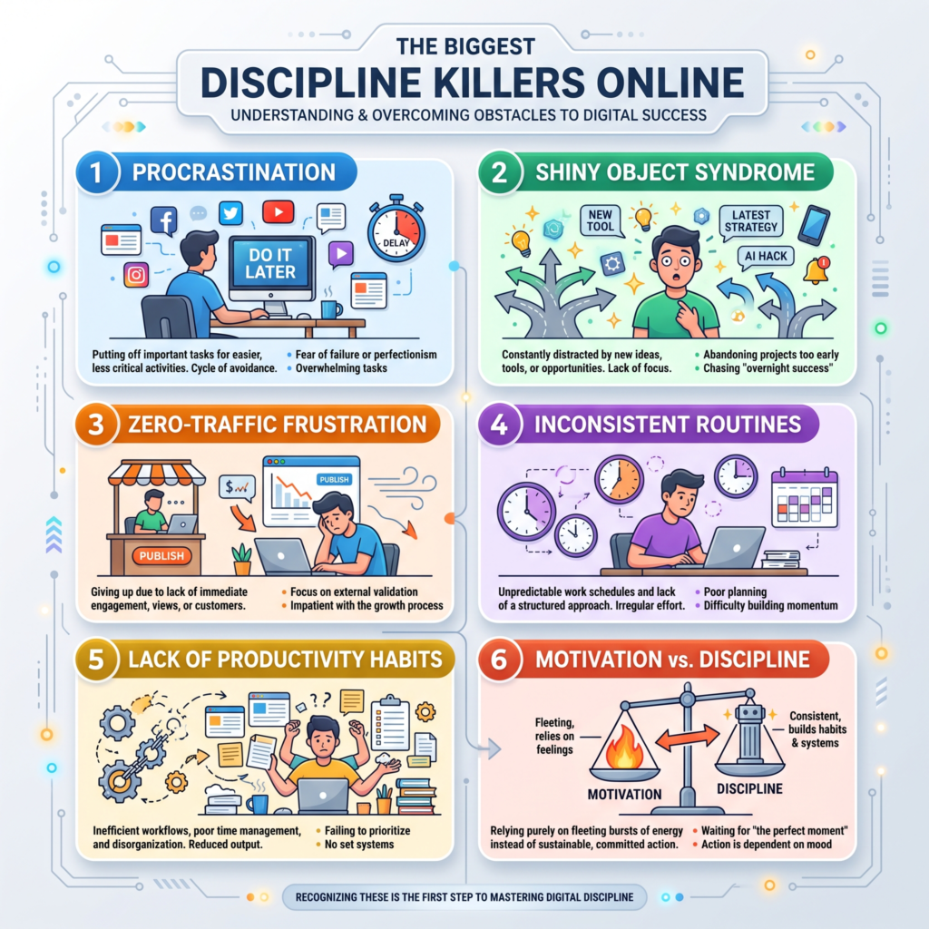 Chart showing some of The Biggest Discipline Killers online