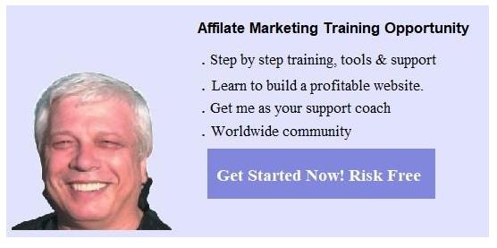Affiliate Marketing Training Opportunity A promotional graphic offering step‑by‑step affiliate marketing training, tools, support, and community for beginners.