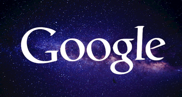 Google Search Engine The word Google in White with Stars and the Universe in the background