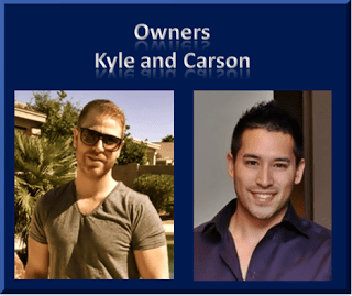 Photo image of Kyle and Carson Co-Founders of Wealthy Affiliate with images in background and Dark Blue colours Image of Wealthy Affiliate Co-Founders Kyle Loudin and Carson Lim