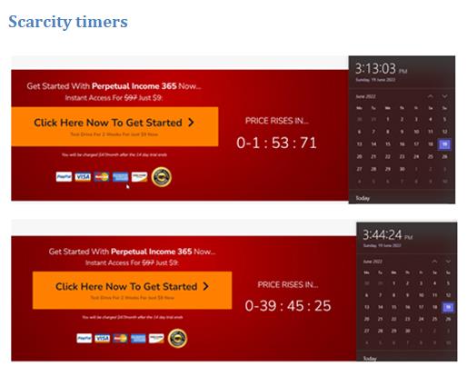 Scarcity Timers Used by Perpetual Income 365 Scarcity Timers Used by Perpetual Income 365