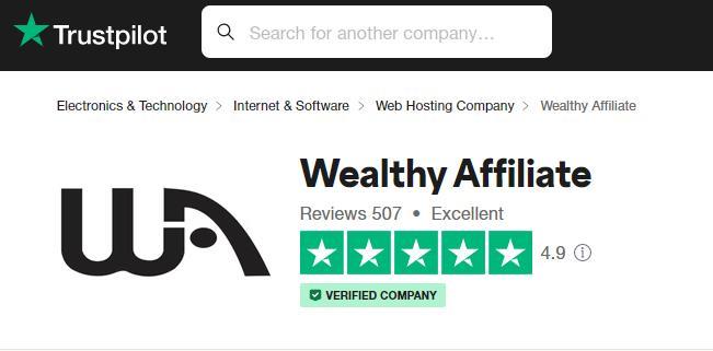 Trust pilot Rating for Wealthy Affiliate Trust pilot Rating for Wealthy Affiliate