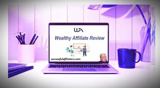 Wealthy Affiliate Review written within picture of laptop with cup and pencil holder on desk. Wealthy Affiliate Review written within picture of laptop with cup and pencil holder on desk.