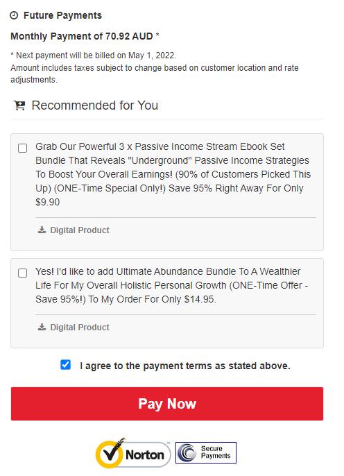 AdditionaL PI365 Upsells During Sign Up Sample 1 AdditionaL PI365 Upsells During Sign Up Sample 1