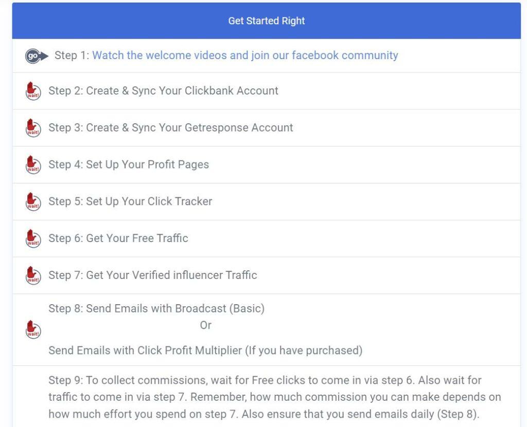 Get Started Steps to take with Click Wealth System Get Started Steps to take with Click Wealth System