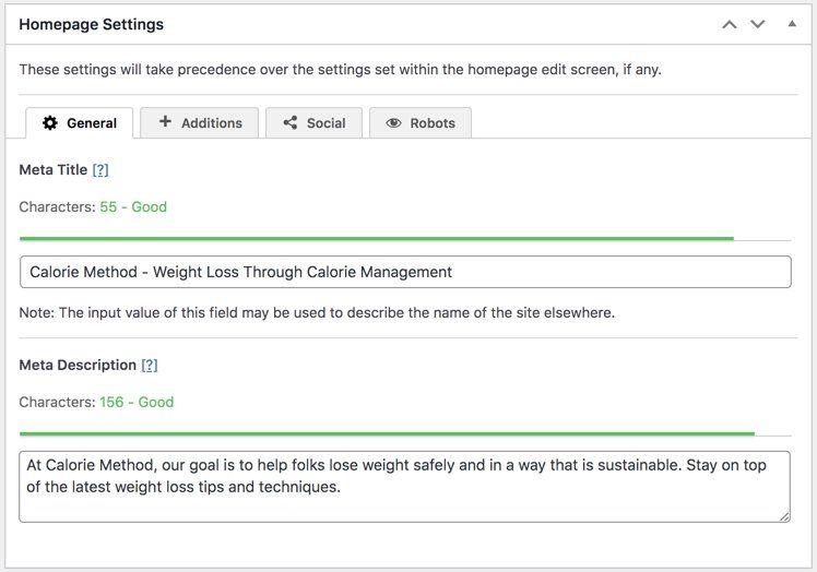 Home Page Settings image Using The SEO Framework Plugin