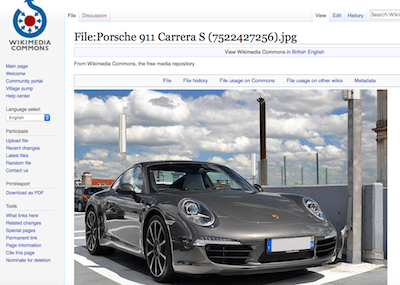 Image of Porche taken from Wikipedia Commons with same cloud background and car from previous image on this website. Same Porche on original website