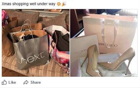 Two Images of Shoes and Bags apparently purchased by an MLM Consultant Xmas Shopping well under way Bags and Shoes