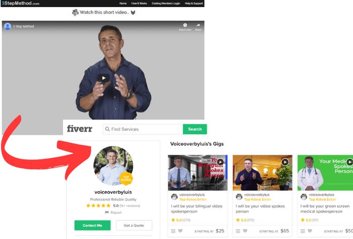 Fiverr actor Louis for 3 Step Method Fiverr actor Louis for 3 Step Method